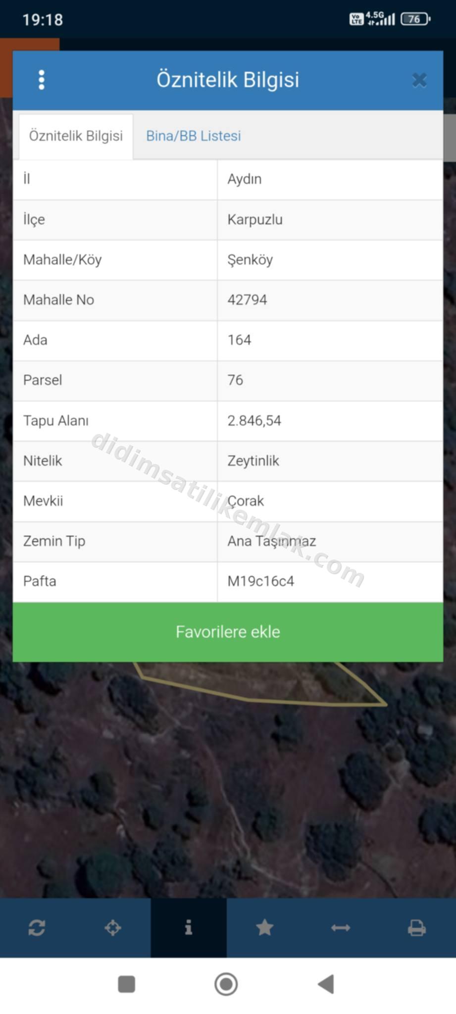 Aydin Karpuzlu Şenköyde 2846 m2 zeytinlik